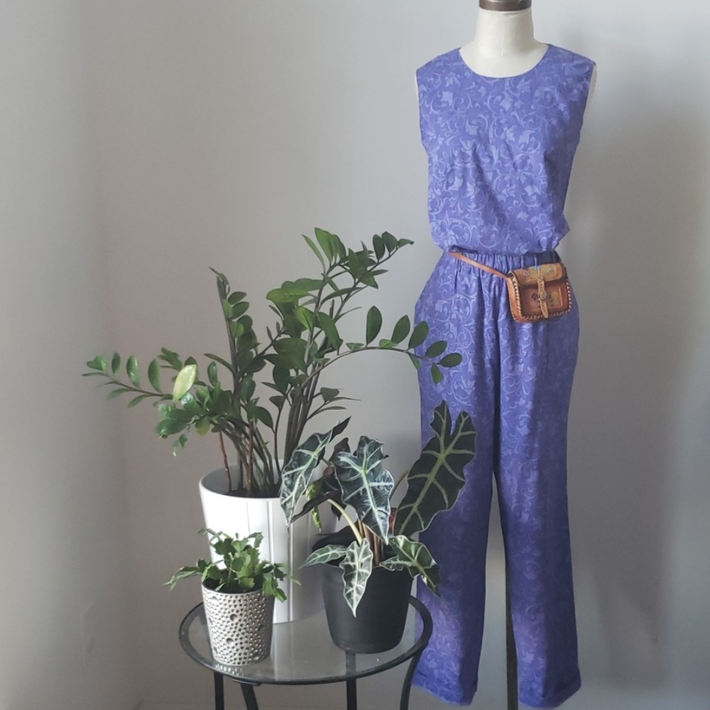 Handmade Purple Printed Pant Set
